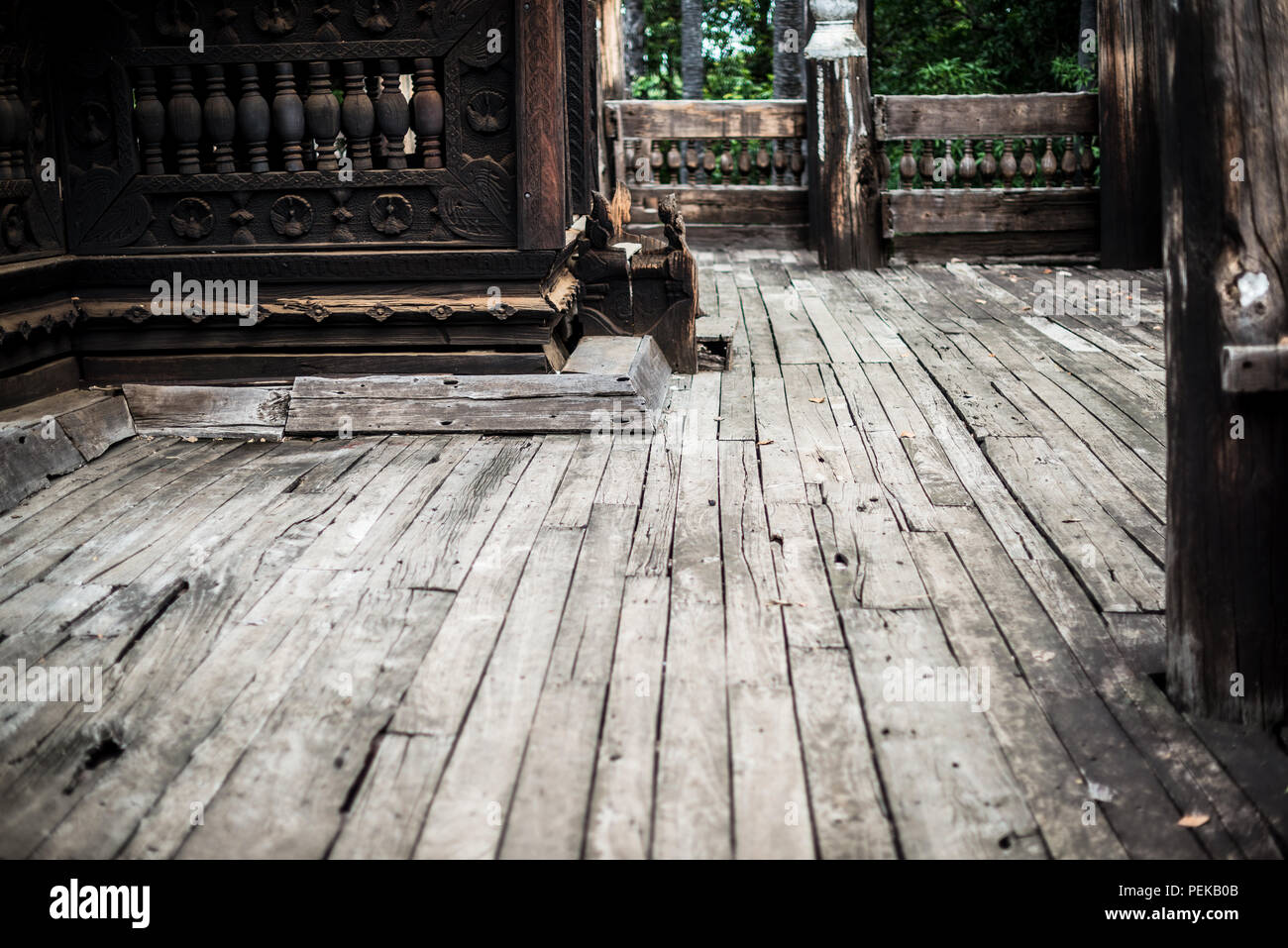 Bagaya Monastery Weathered Teak Deck Inwa Myanmar // INWA, Myanmar ...