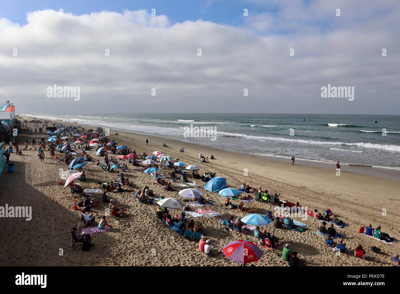 people at the us open of surfing 2018 Stock Photo