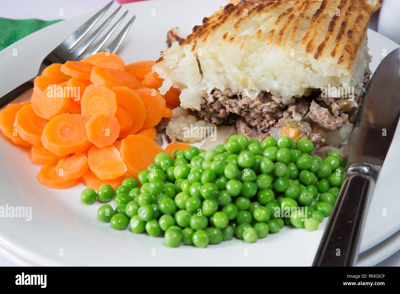 Cottage Pie And Peas And Carrots Stock Photos Cottage Pie And