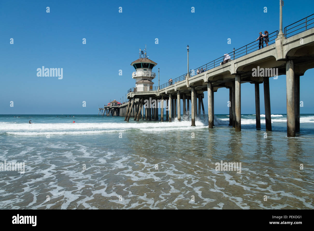 Huntington Beach pier on a summer day Stock Photo