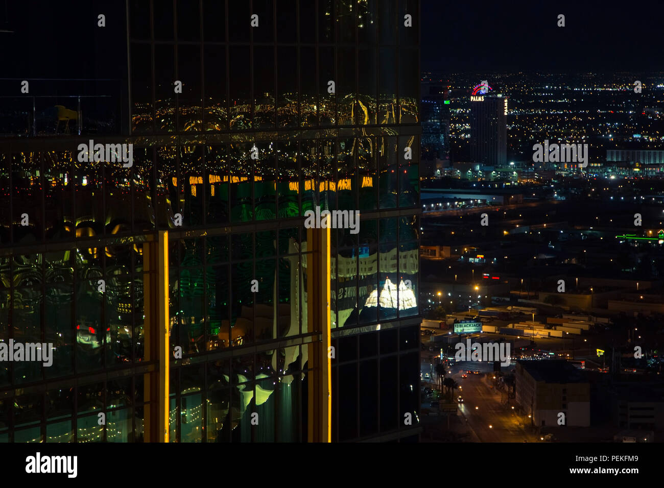 Panoramic aerial view of Las Vegas strip at night Stock Photo