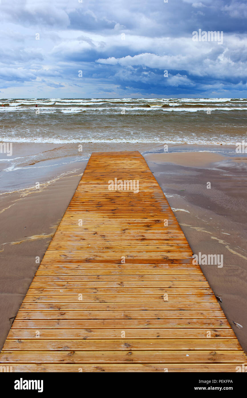 Wooden path to the sandy beach hi-res stock photography and images - Alamy