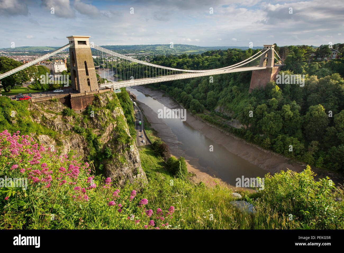 UK, England, Bristol, Avon Gorge, Brunels Clifton Suspension bridge Stock Photo