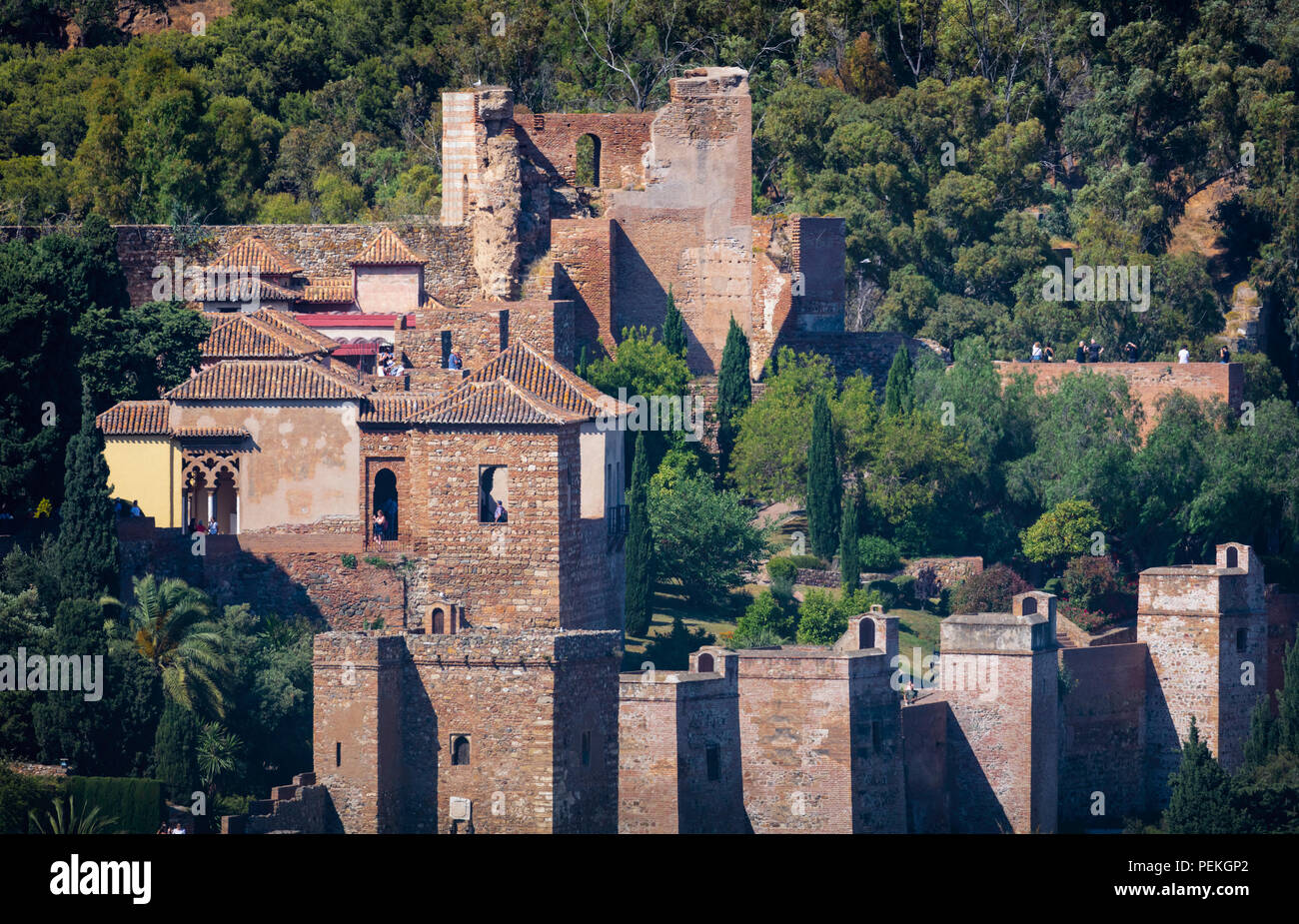 Malaga, Costa del Sol, Malaga Province, Andalusia, southern Spain. The Alcazaba, Moorish fortifications of Malaga Stock Photo