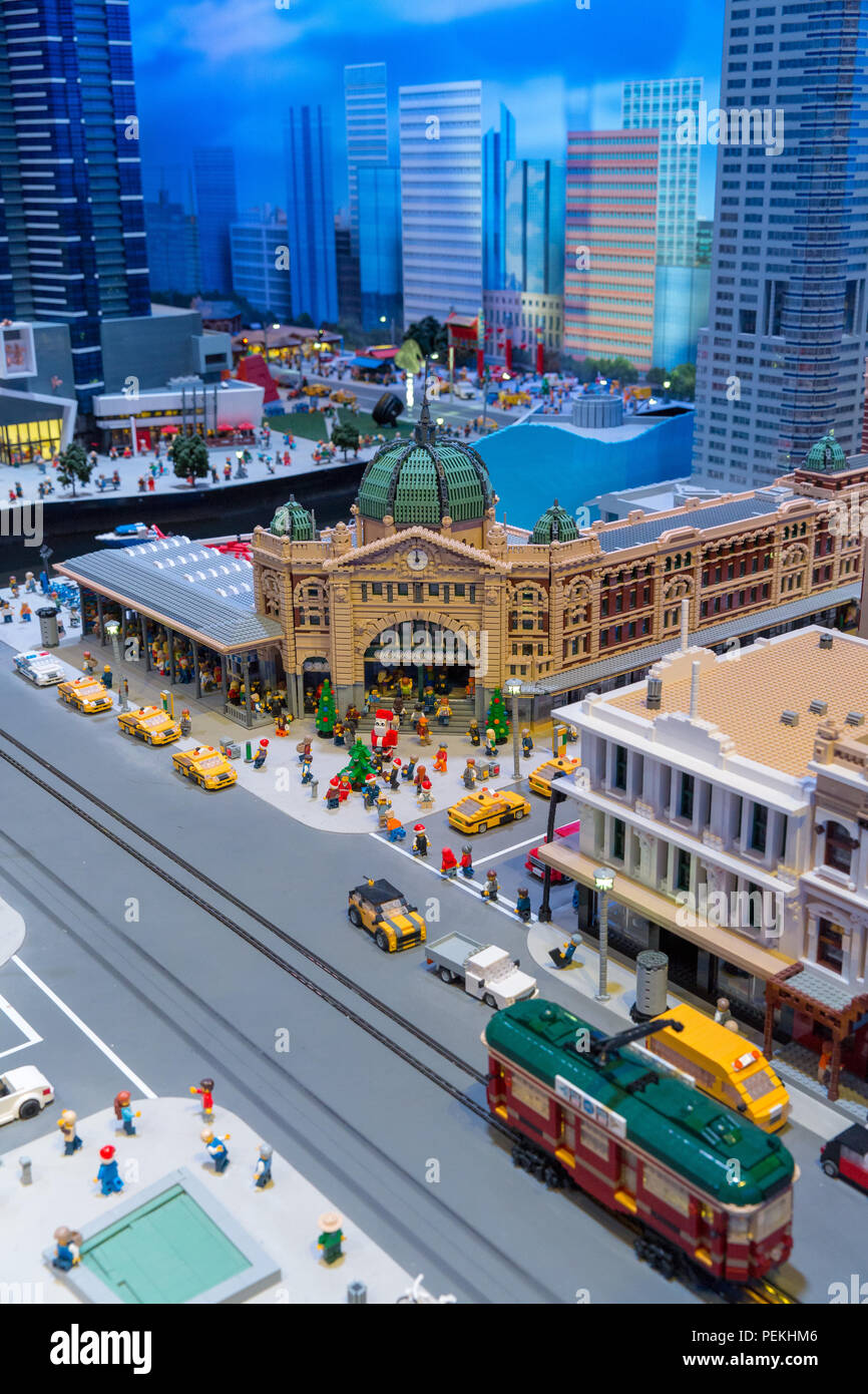 Lego models of Flinders Street Station, Melbourne s at Legoworld Discovery  Centre, Chadstone Stock Photo - Alamy