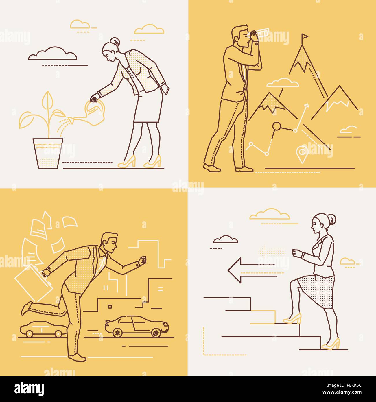 Business concepts - set of line design style illustrations Stock Vector ...