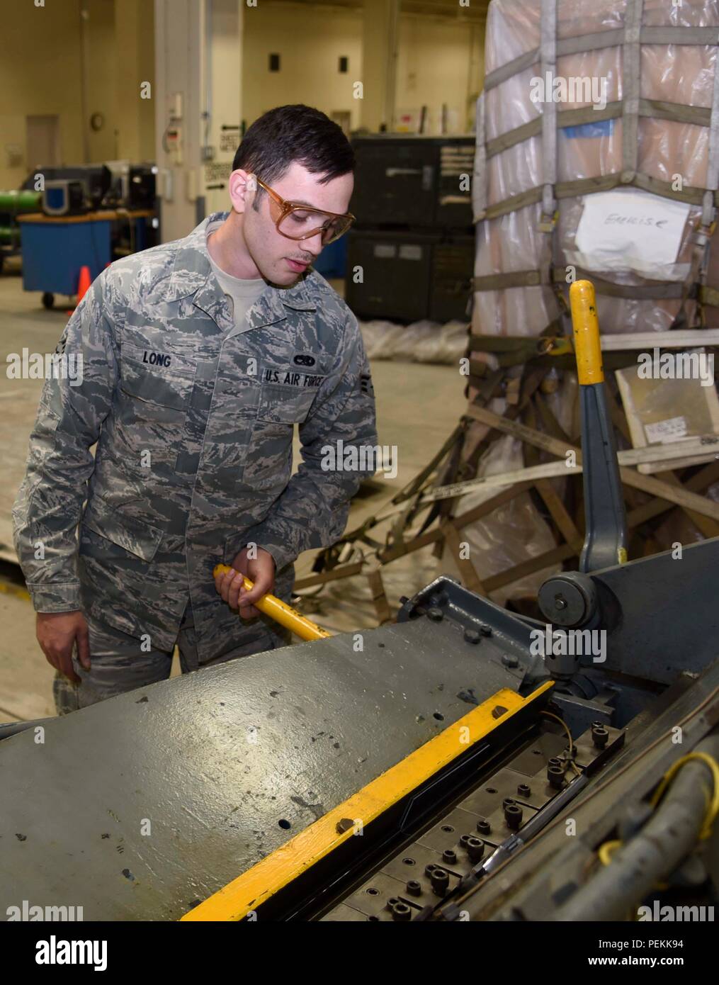U.S. Air Force Senior Airman Charlton Long, an aircraft structural