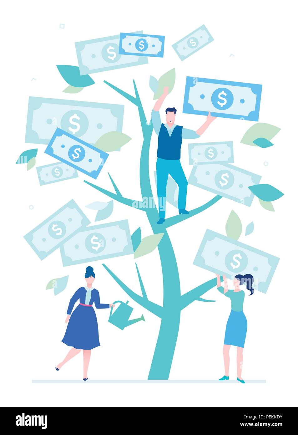 Financial success - flat design style colorful illustration Stock ...