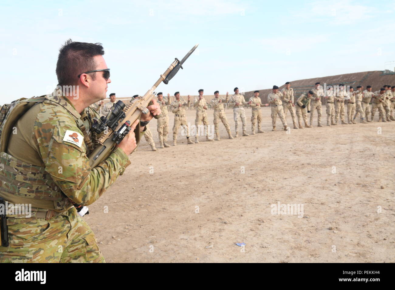 An Australian soldier, assigned as a Task Group Taji Trainer