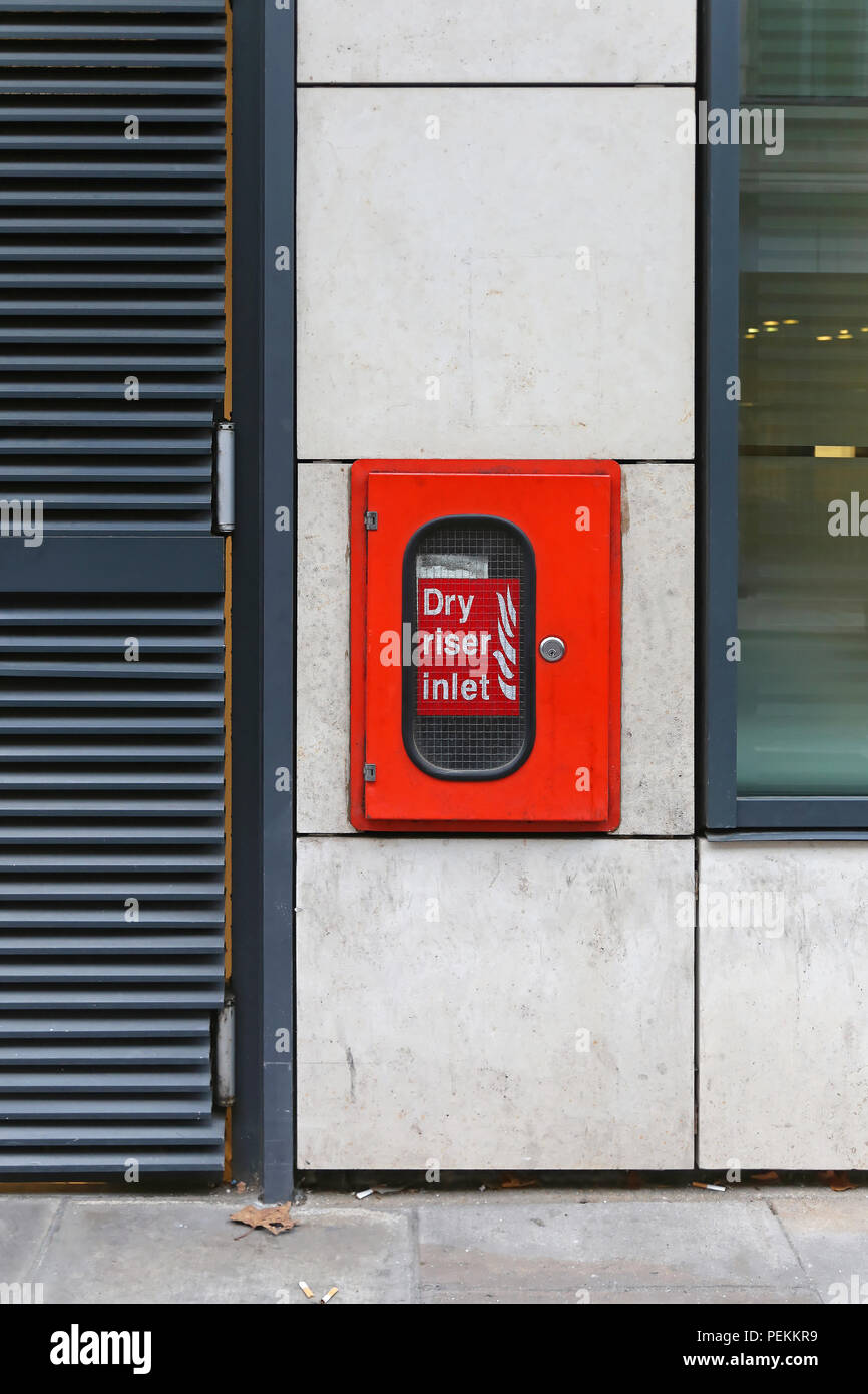 Dry riser inlet box for firefighters Stock Photo Alamy