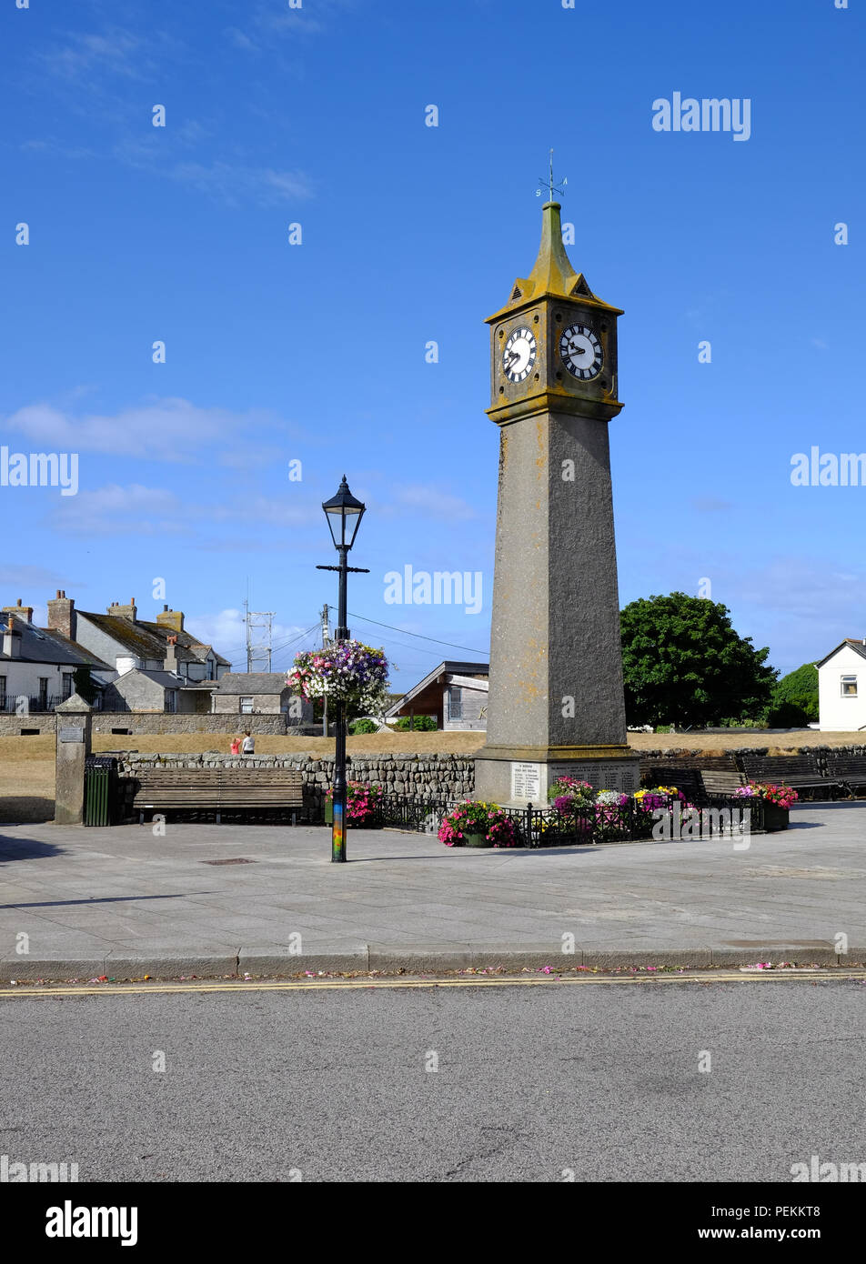 clock tower at St Just-in-Penwith, Cornwall Stock Photo