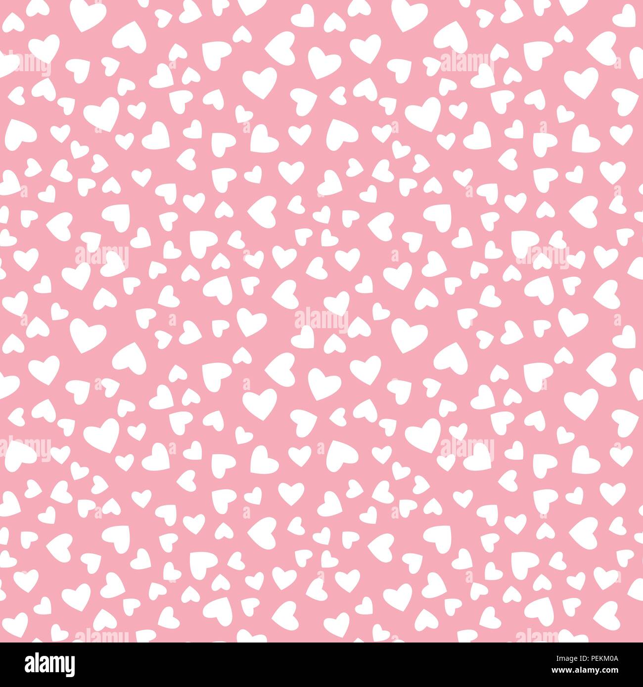 Vector white heart seamless pattern Isolated on pink background Stock ...