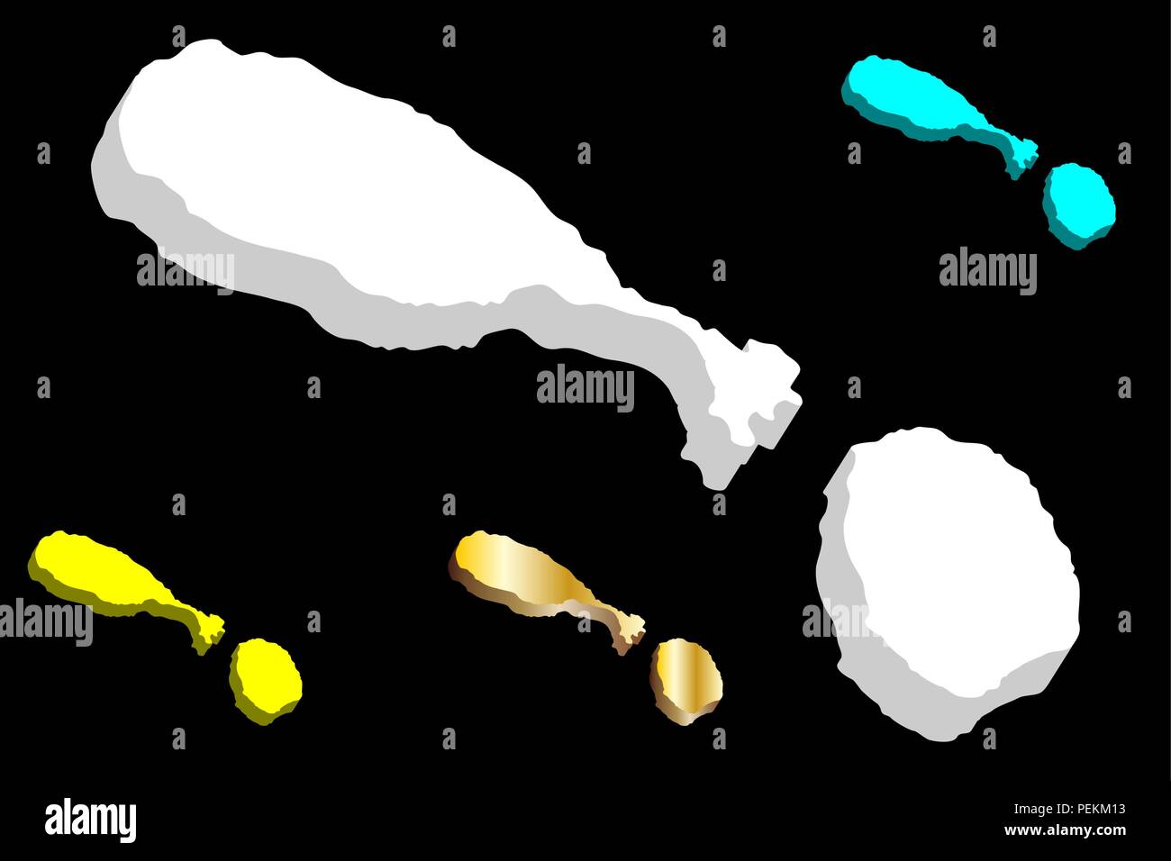 3D map of Saint Kitts and Nevis (Federation of Saint Christopher and