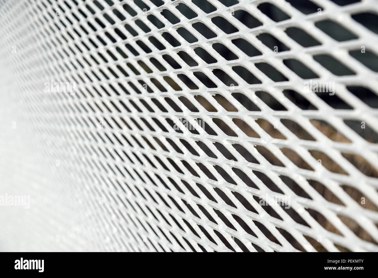Close up Chain Fence. Metal mesh . Selective Focus Stock Photo