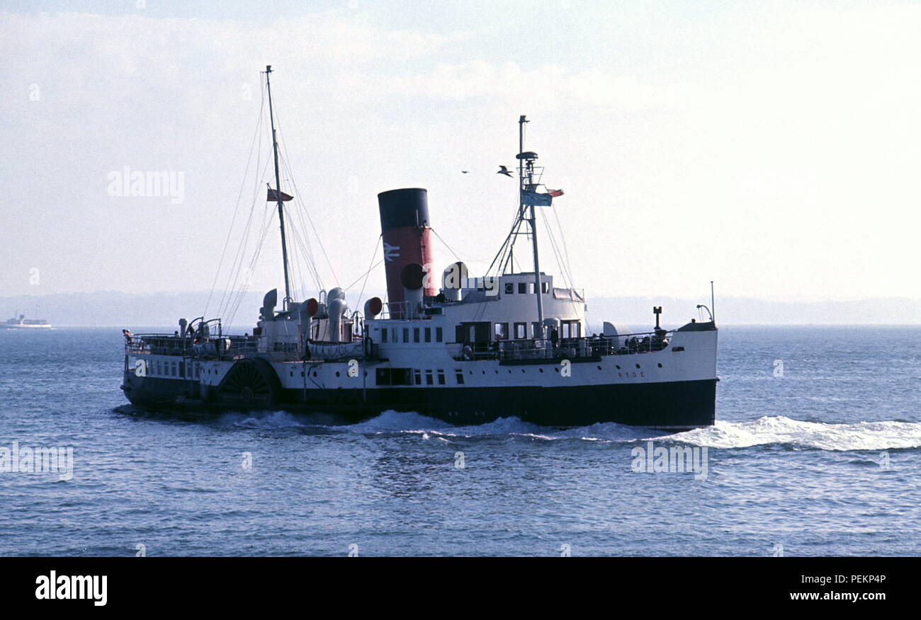AJAXNETPHOTO. 6TH AUGUST, 1967. SOUTHSEA, ENGLAND. - BRITISH RAIL PADDLE STEAMER RYDE GOING ASTERN AWAY FROM CLARENCE PIER.   PHOTO:JONATHAN EASTLAND/AJAX  REF:C3568477 10 Stock Photo