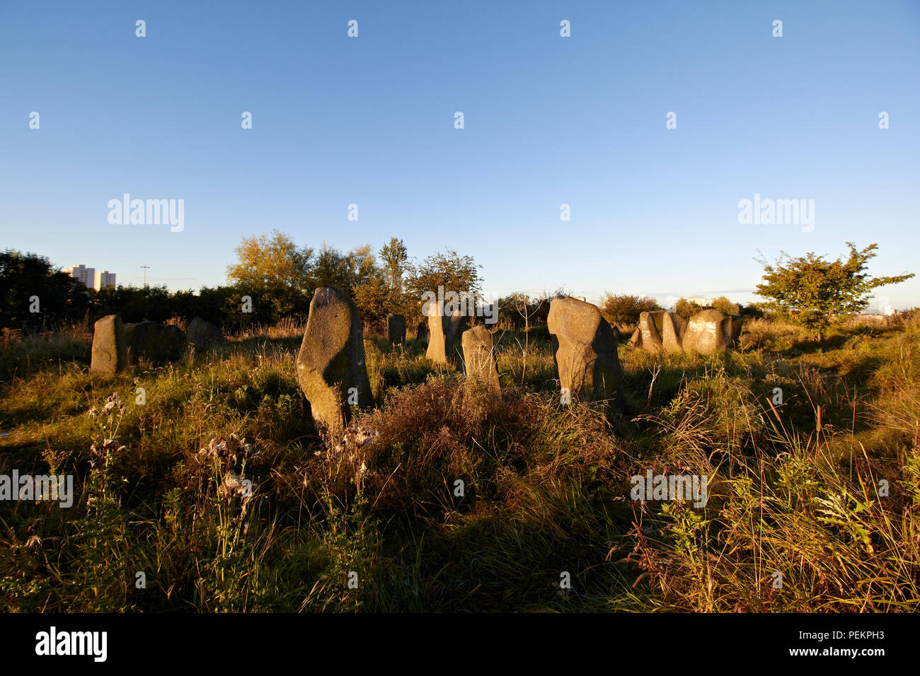 Sighthill Stone Circle Glasgow Stock Photo Alamy