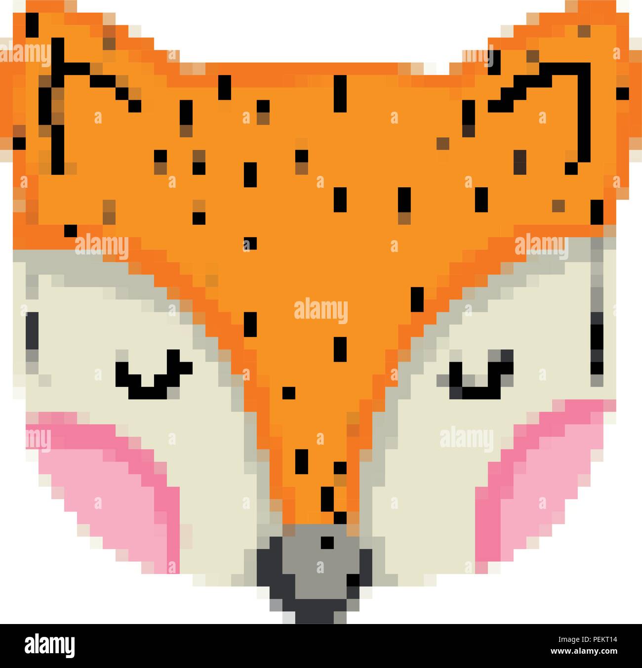 pixelated fox head cute animal Stock Vector Image & Art - Alamy