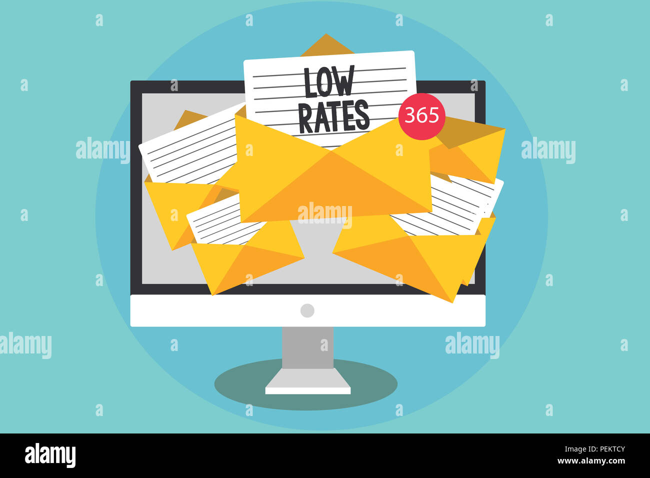 Handwriting text Low Rates. Concept meaning A cost of an item or