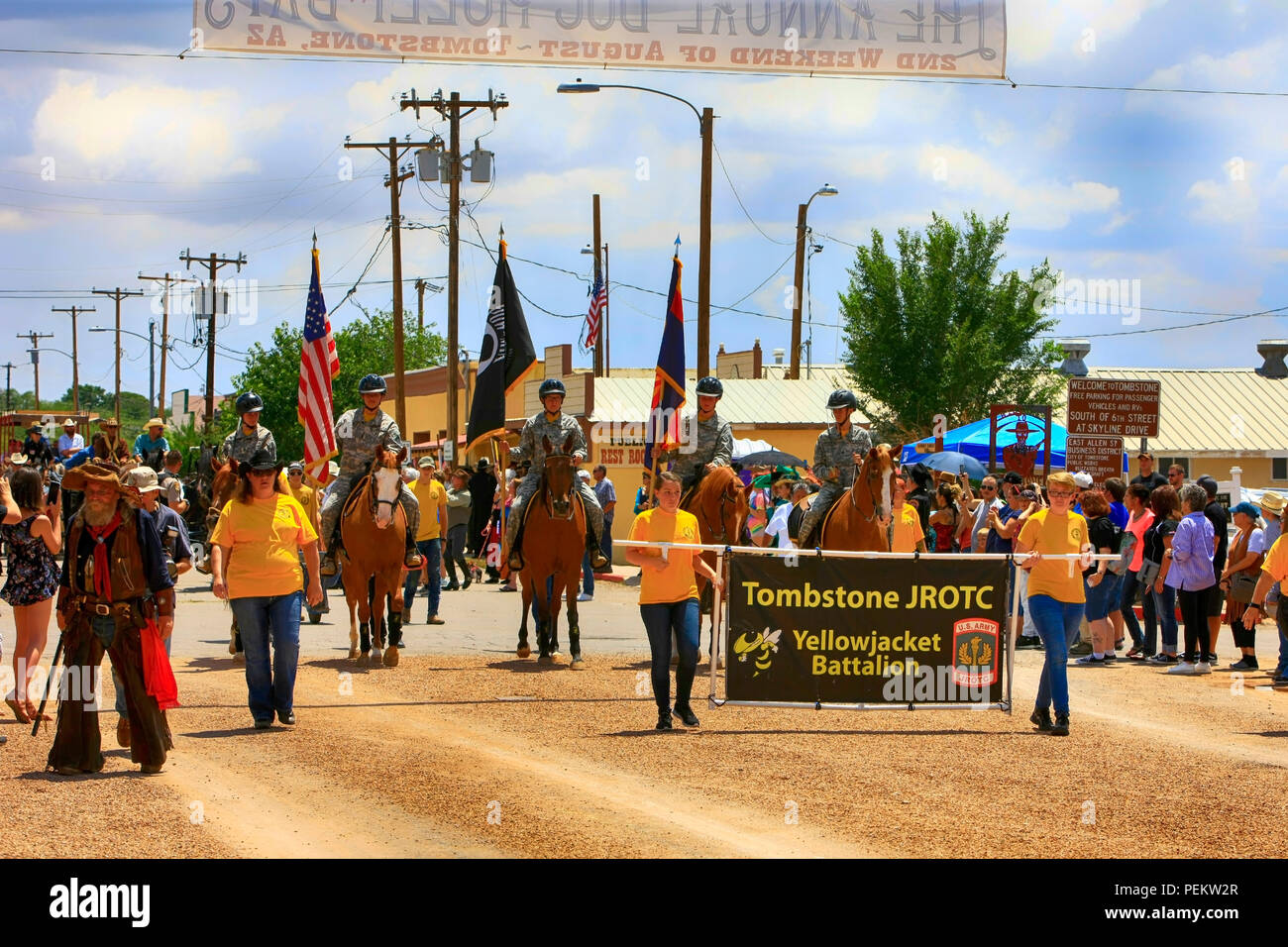 The Tombstone JTOTC Yellow Jacket Battalion lead the annual Doc Holiday