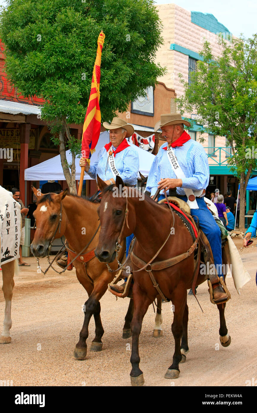 Tombstone Riders Riders of the Pony Express at the annual Doc Holiday parade in ...