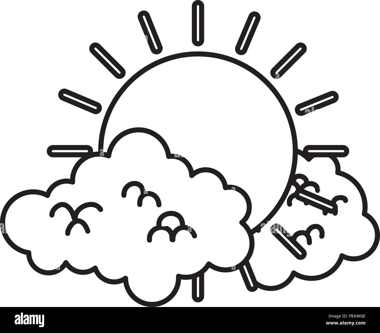 line bright sun weather and fluffy clouds Stock Vector Image & Art - Alamy