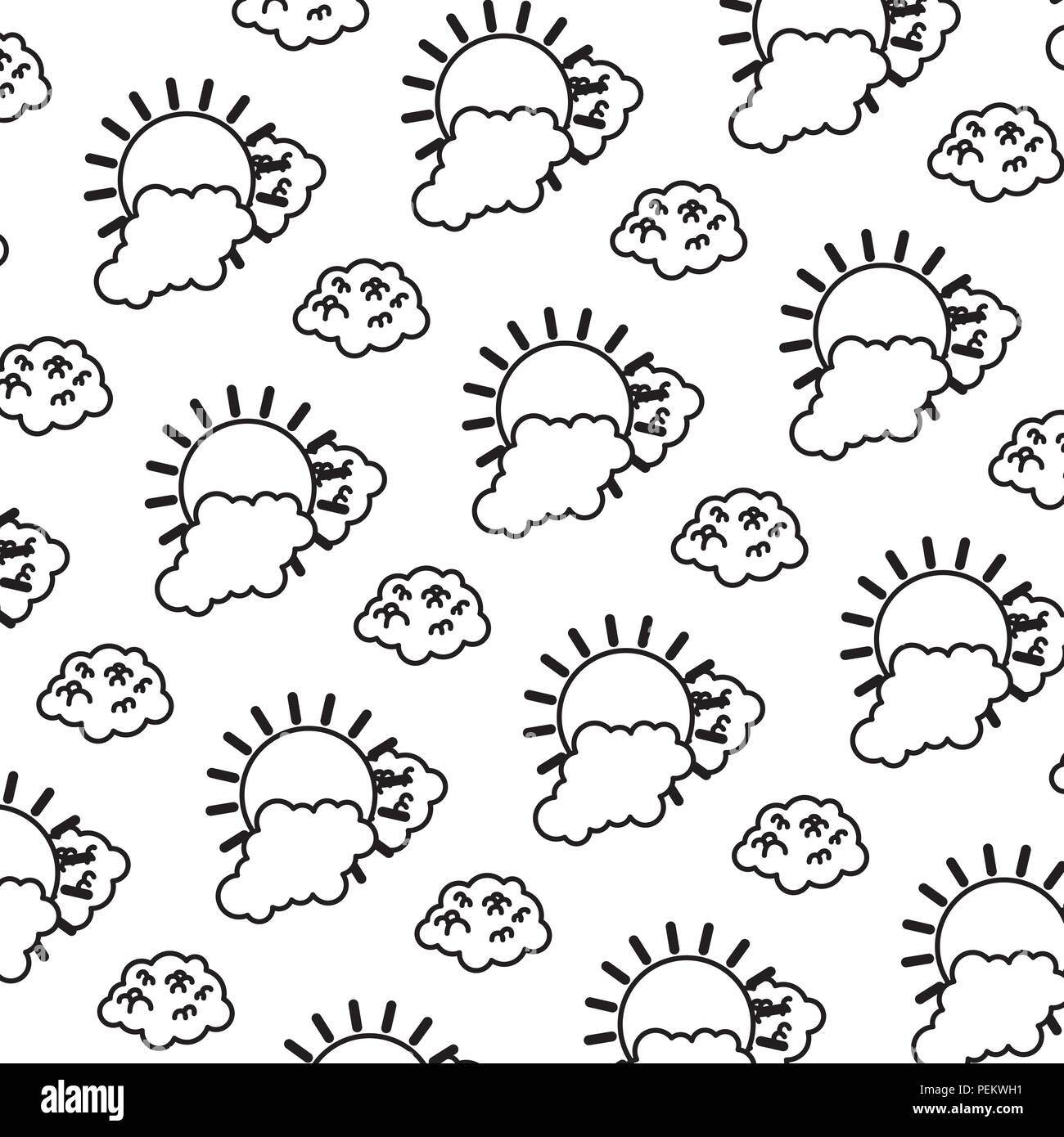 line bright sun and fluffy clouds background Stock Vector Image & Art ...