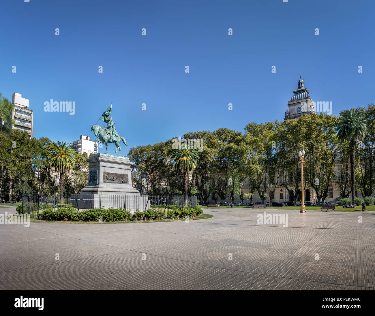 Plaza San Martin Square - Rosario, Santa Fe, Argentina Stock Photo