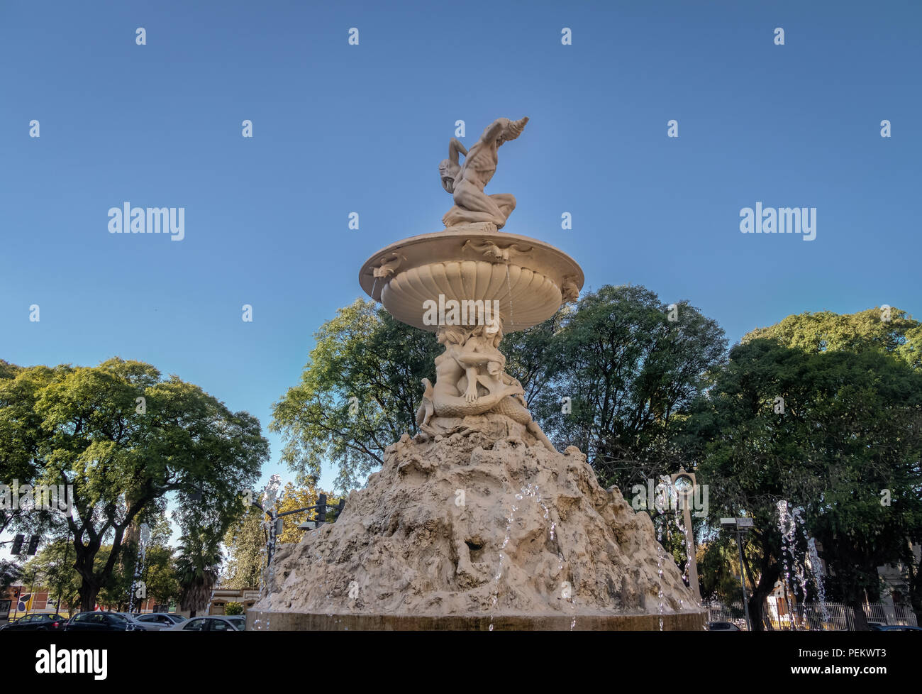 Fuente de las Utopias Fountain - Rosario, Santa Fe, Argentina Stock Photo