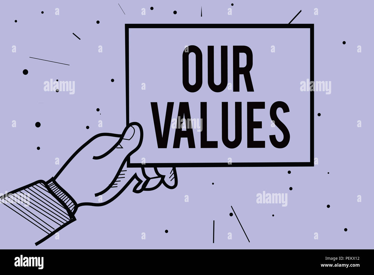 Handwriting text writing Our Values. Concept meaning list of morals ...