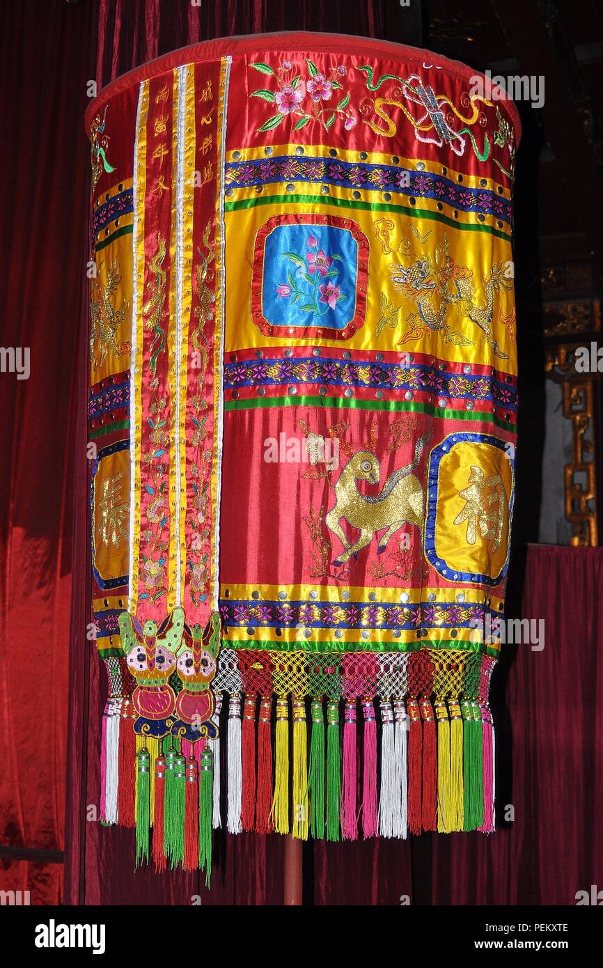 DECORATION IN QUAN THANH TEMPLE, HANOI, VIETNAM. Stock Photo