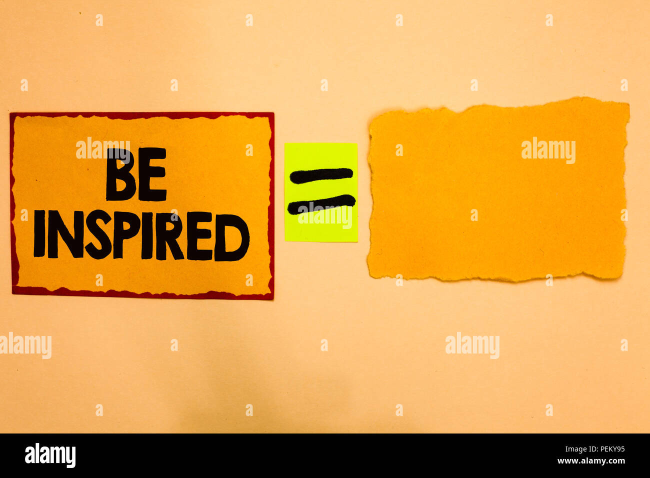 Inspired Notes Writing note showing Be Inspired. Business photo showcasing ...