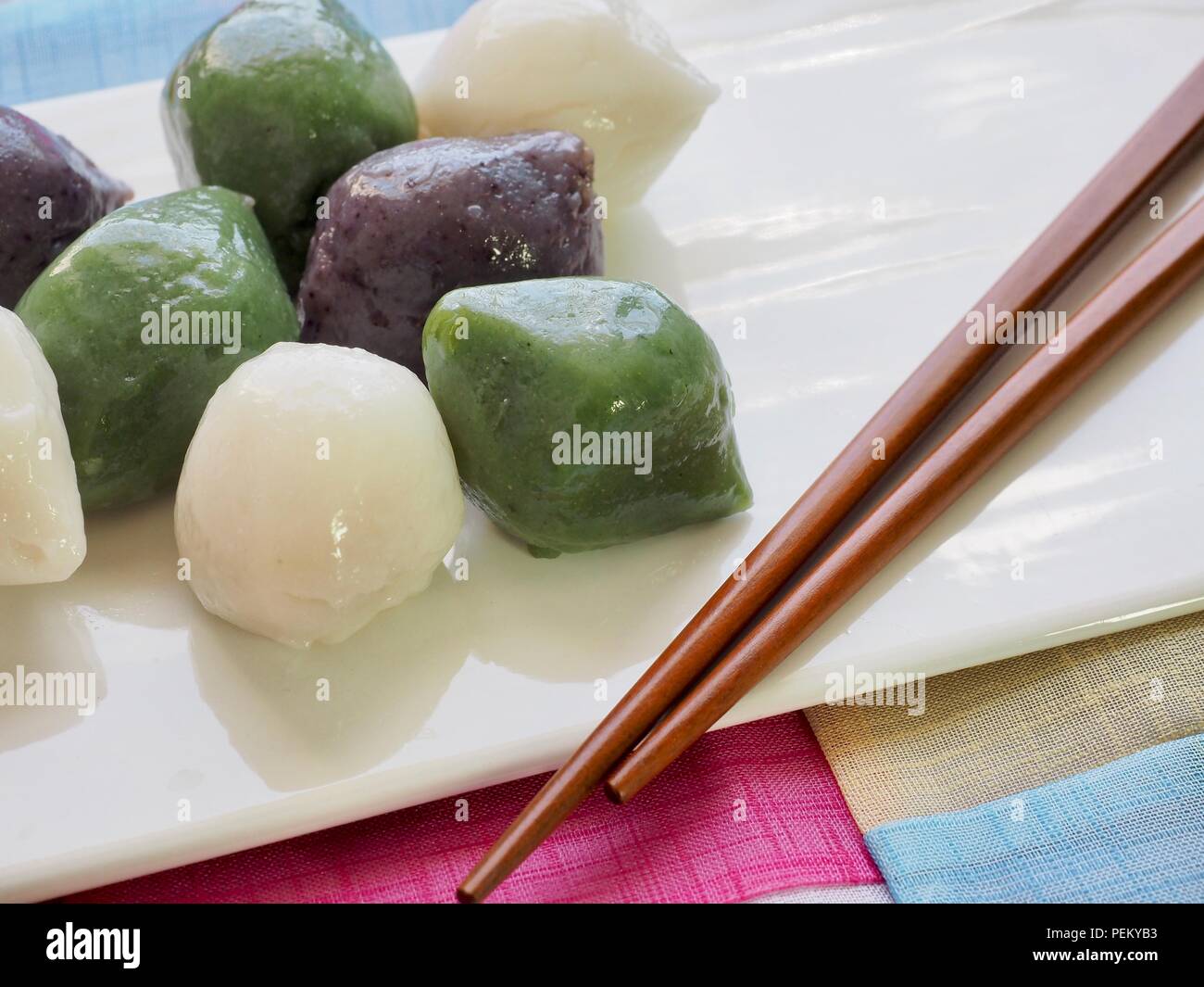 Korean food Songpyeon, half-moon-shaped rice cake Stock Photo - Alamy