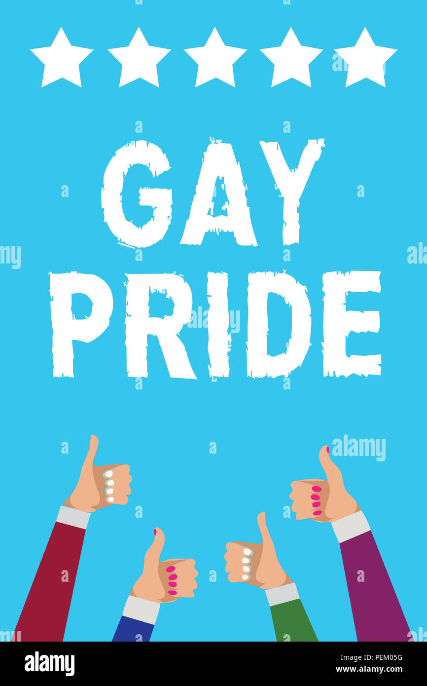 Writing note showing Gay Pride. Business photo showcasing Dignity of an ...
