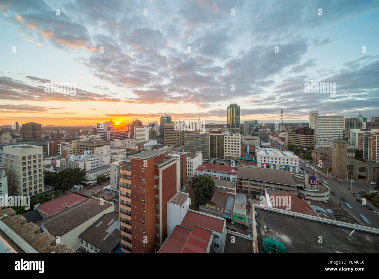 A cityscape of Zimbabwe's capital city, Harare Stock Photo Alamy