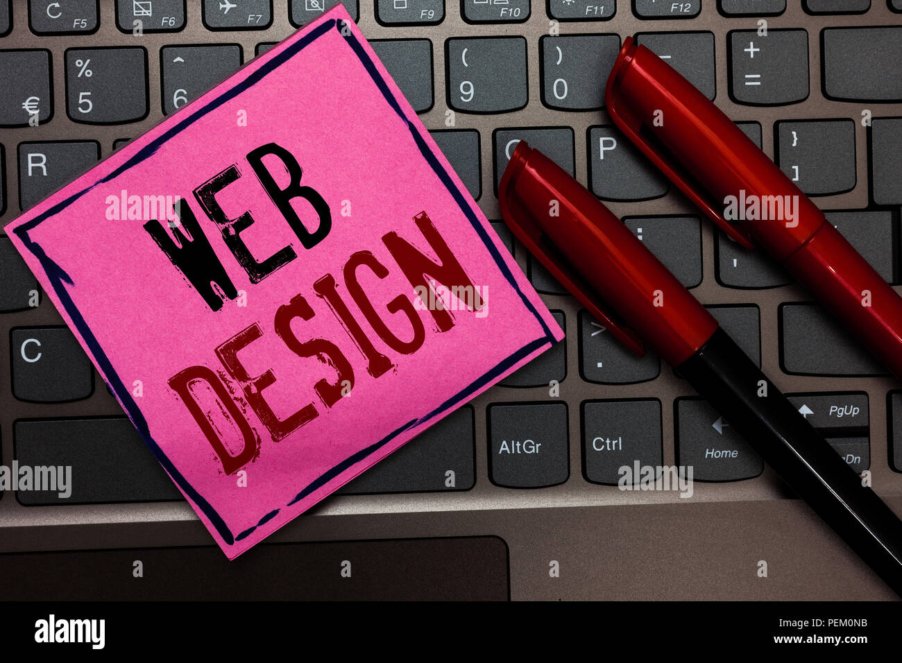 Writing note showing Web Design. Business photo showcasing who is ...
