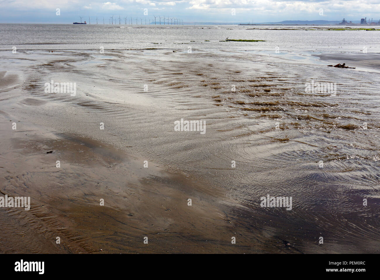 Seaton Carew Hartlepool Low Tide Stock Photo Alamy