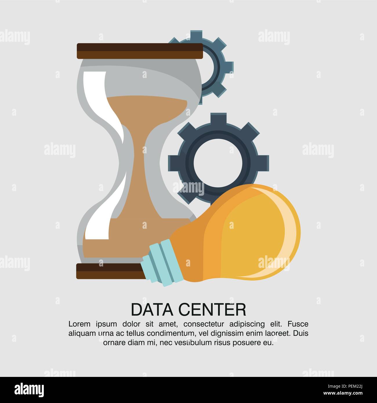 Data center poster with informaton Stock Vector
