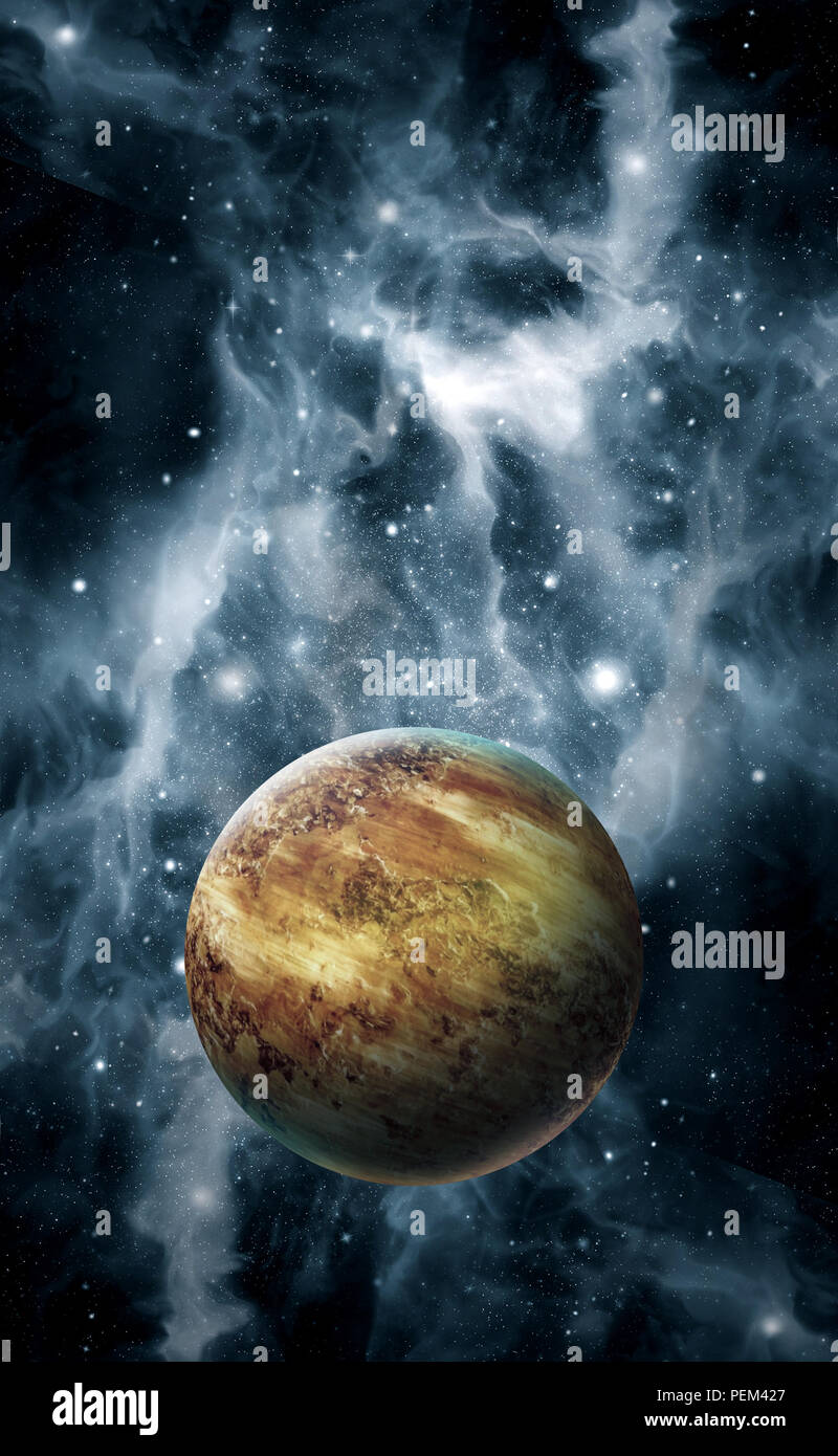 Mars Planet Solar System With Stars In 3d Illustration
