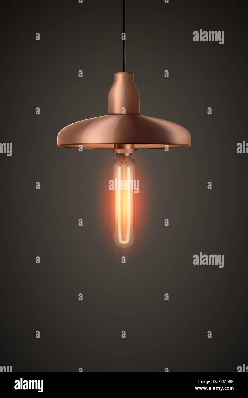 Decorative edison light bulb with chandelier Stock Vector