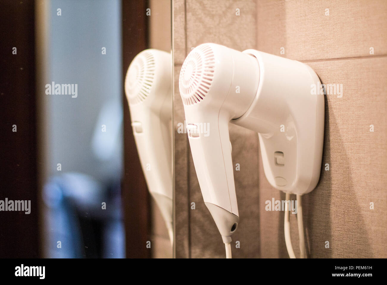 Hair dryer in the hotel Stock Photo Alamy