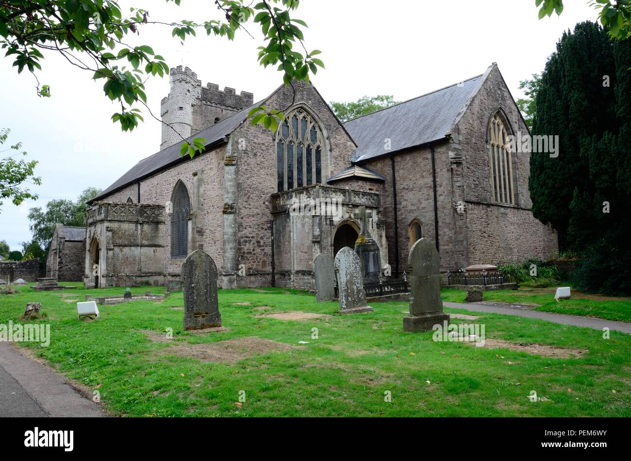 the Priory Church of St Mary Grade 1 Listed Building Usk Cymru Wales UK Stock Photo