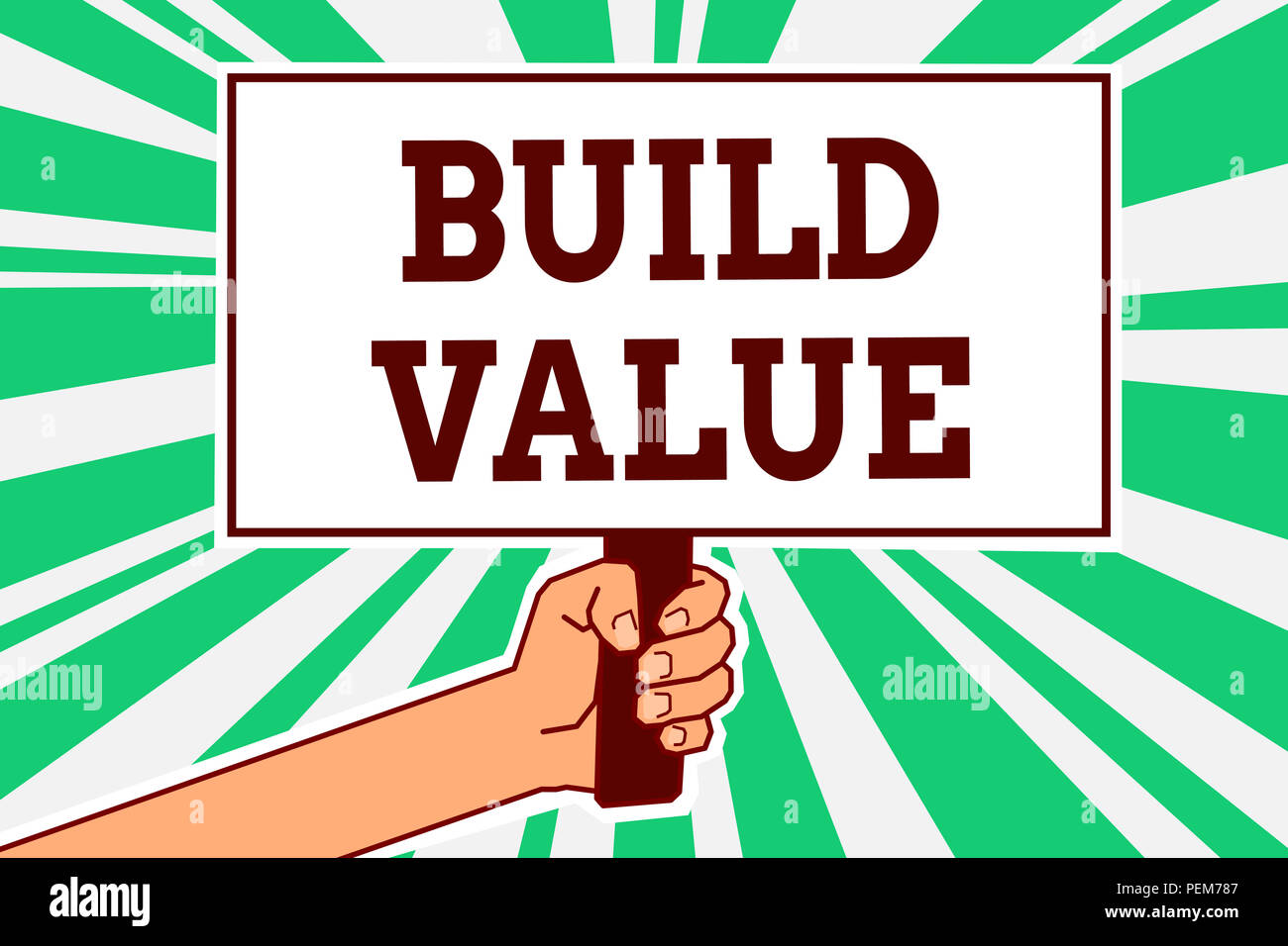 Building Value Graphics Writing note showing Build Value. Business photo showcasing efficient ...