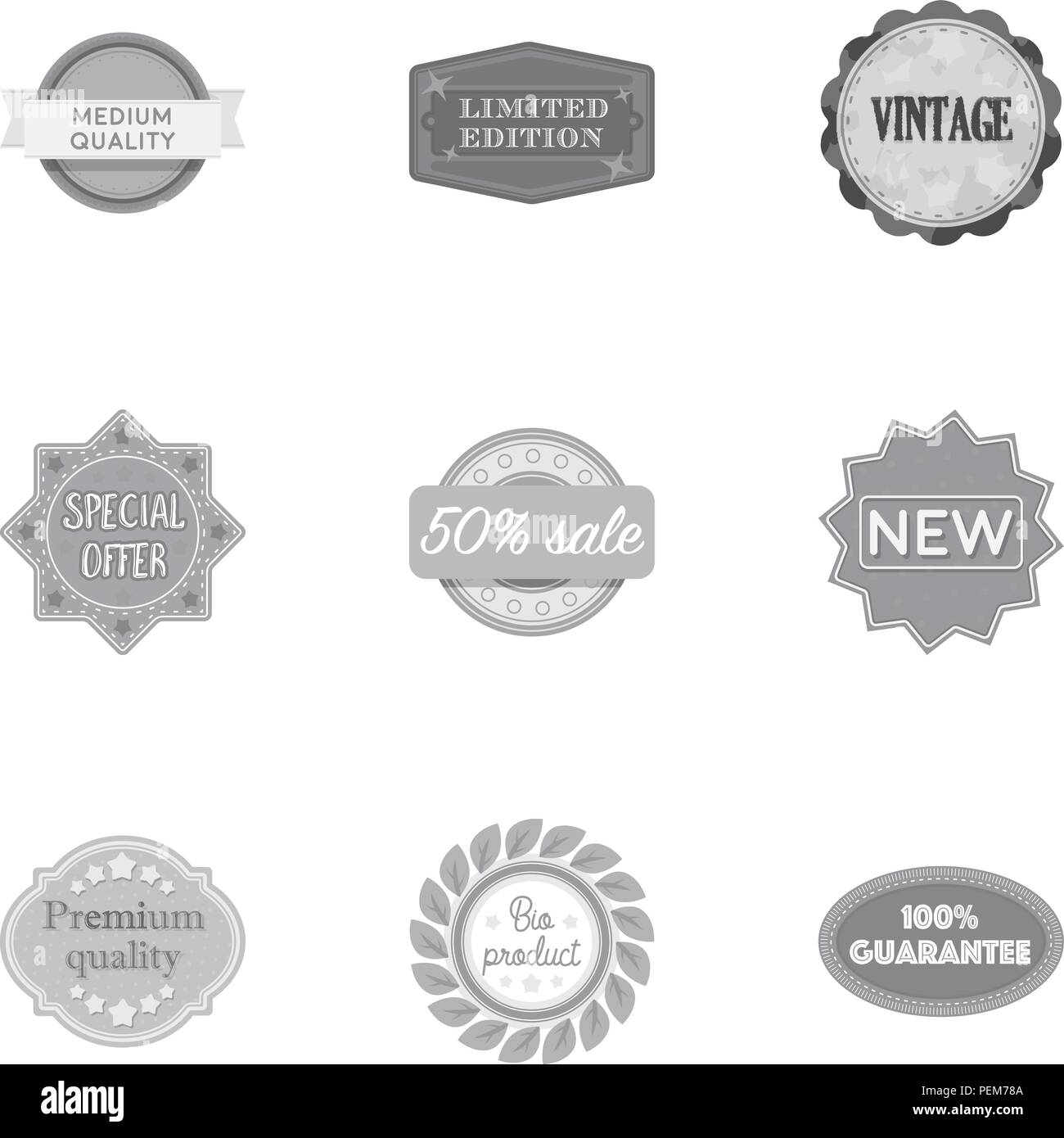 Label set icons in monochrome style. Big collection of label vector ...