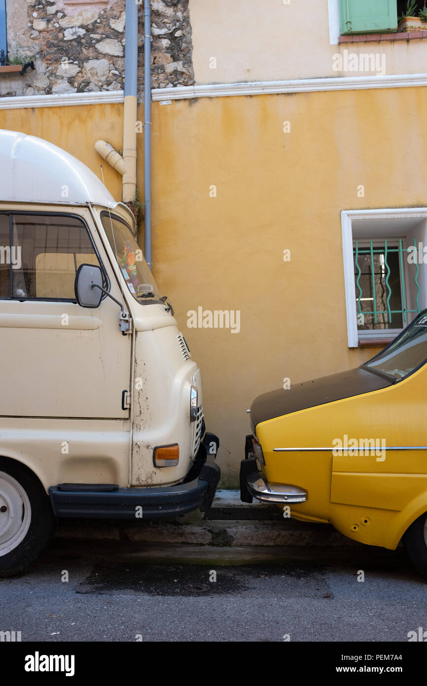 Old Van and Classic Car, France Stock Photo - Alamy