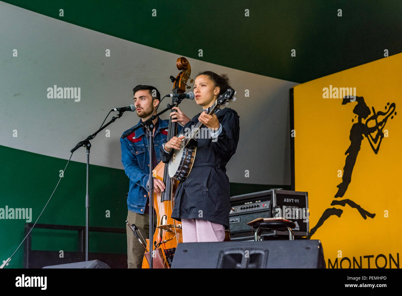 Oldtime banjo player Kaia Kater, Edmonton Folk Music Festival, Edmonton, Alberta, Canada Stock