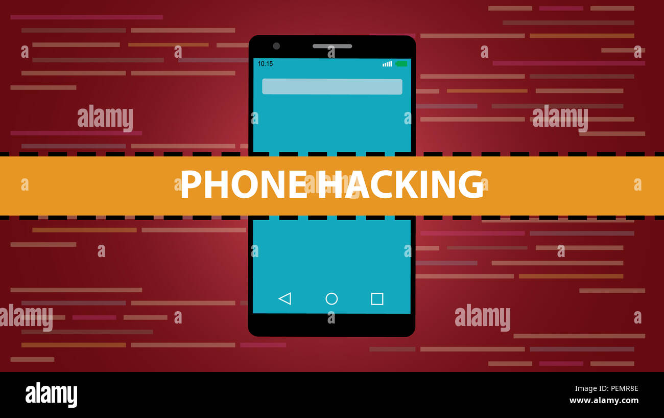 phone hacking concept with smartphone and programming hack script code as  background vector illustration Stock Photo - Alamy