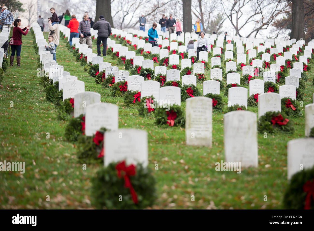 Volunteers Lay Wreaths At Grave Sites Dec. 12 At Arlington National 