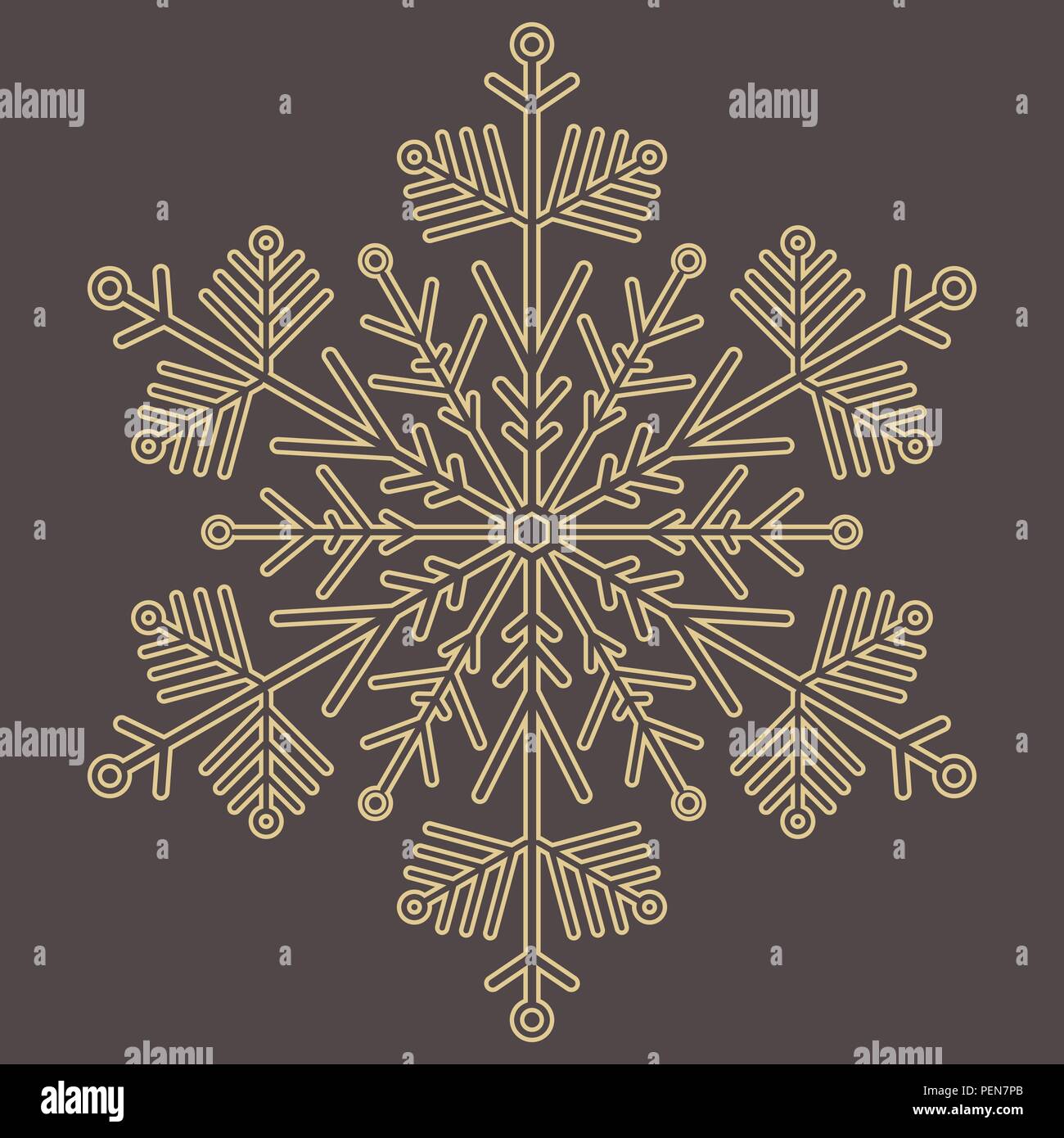 Pretty Vector Round Golden Snowflake Stock Vector Image & Art - Alamy