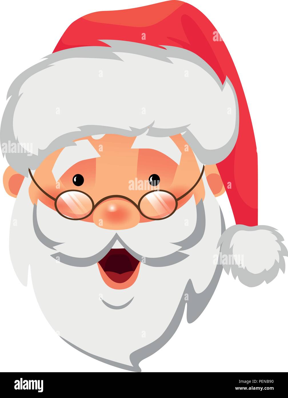 Santa Claus icon. Face of Santa Claus in red hat vector illustration ...