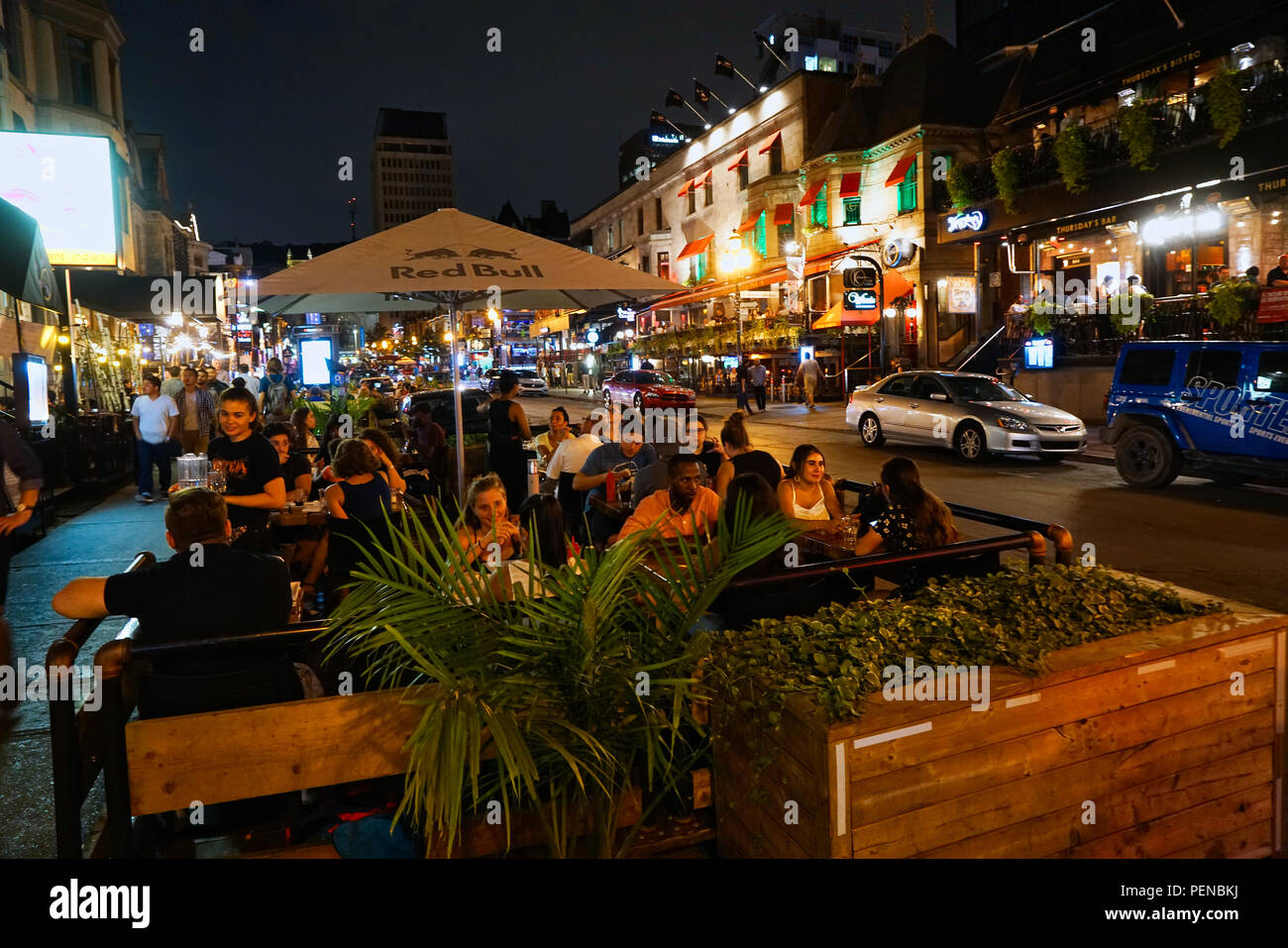 Montreal,Canada,15 August 2018.People enjoying Crescent street nightlife.Credit:Mario Beauregard/Alamy Live News Stock Photo